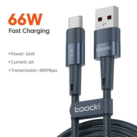 Toocki 100W Type C To Type C Cable USBC PD 5A Super Fast Charger Cord