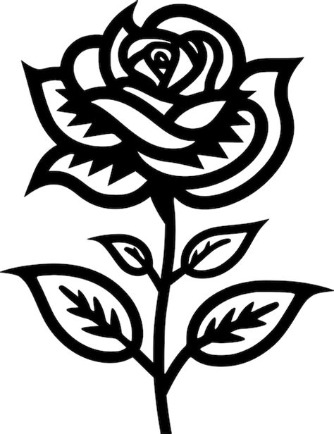 Premium Vector Flower Black And White Vector Illustration