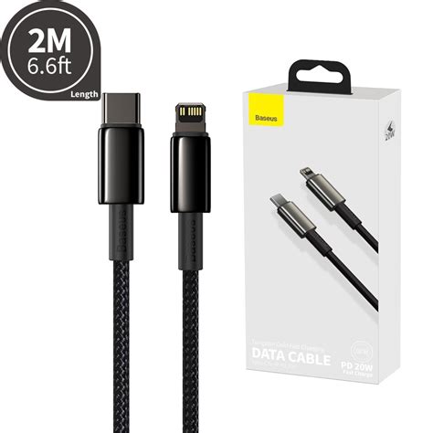 Baseus 2M Type C To IP PD 20W Tungsten Gold Fast Charging Data Cable