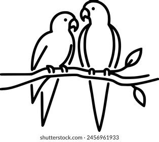 Parrot Line Drawing Royalty Free Images Stock Vector Royalty Free