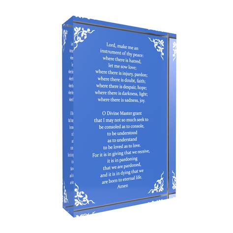 Inspirational Lucite Plaque - The Prayer of St. Francis - Lifeforce ...