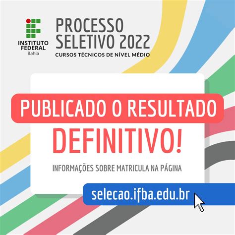 Processo Seletivo 2022 IFBA IFBA Instituto Federal de Educação