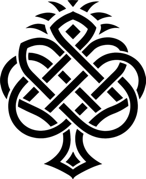 Black Yggdrasil Tattoo Stencil Norse Mythology Clipart Ai Generated