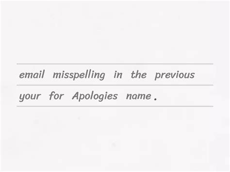 Email Sentences Unjumble