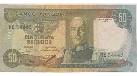 Billete Antiguo De Angola 50 Escudos Usado 1972 Meses sin interés