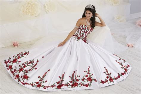 House Of Wu 26908 Floral Embroidered Quinceanera Dress