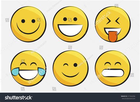 Set Of Emoticons Icon Pack Emoji Isolated On White Background Vector