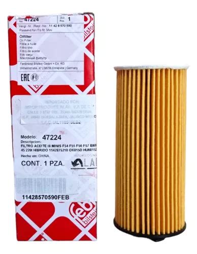 Filtro Aceite Bmw F48 X1 F52 Mini F56 F55 14 16 11428570590 Envío gratis