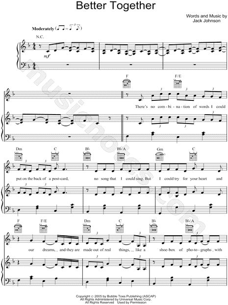 Jack Johnson Better Together Guitar Chords