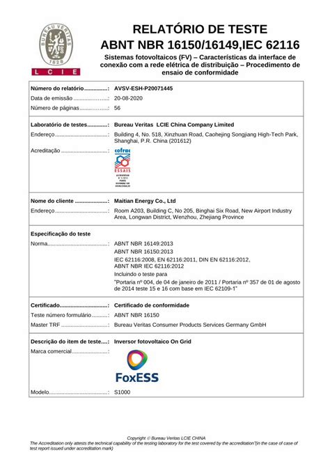 Pdf Relat Rio De Teste Abnt Nbr Iec Dokumen Tips