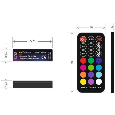 Contrôleur RF Mini RGB LED Strip Contrôleur