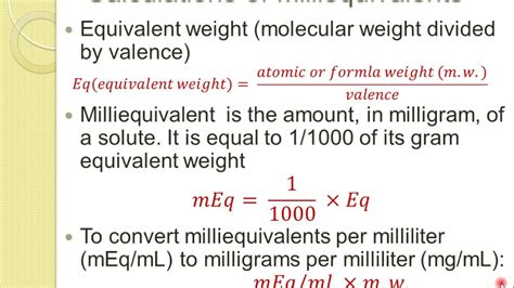 milliequivalent lec 7 - YouTube