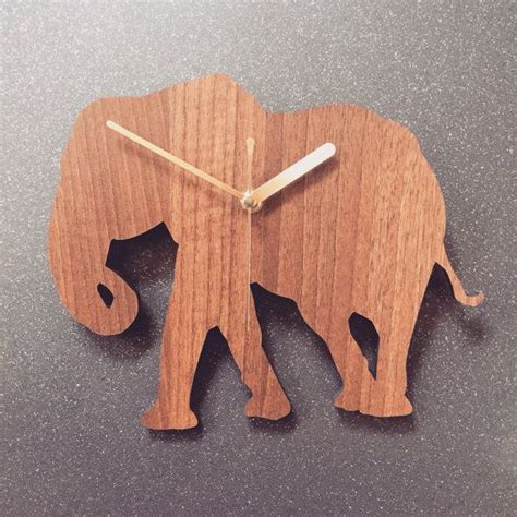 Elephant Clock Wooden Elephant Clock Perfect Elephant Gift Etsy