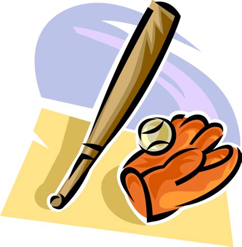 Baseball Bat Glove Ball Vector Image