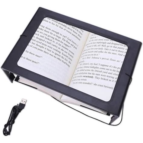 3X Loupe De Lecture Eclairante Pleine Page Avec 2 Lampes LED Grosse