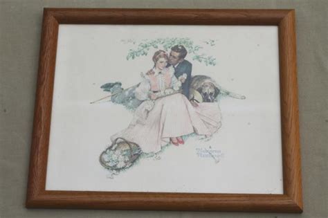 Oak Framed Norman Rockwell Prints Set Four Ages Of Love Seasons