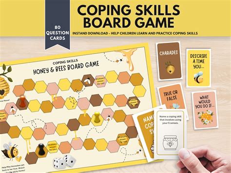 Coping Skill Therapy Board Game Group Therapy Game Social Etsy