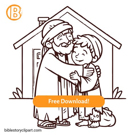 The Return Of The Prodigal Son Coloring Page Bible Story Clipart