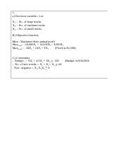 Homework Mgmt Xlsx A Decision Variable Let X No Of