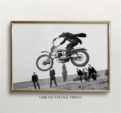 Motorcycle Rider, Black and White Art, Vintage Wall Art, Vintage ...