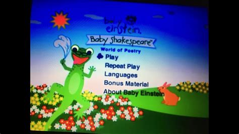 Baby Einstein Baby Shakespeare Dvd Menu Youtube