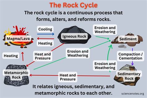 The Rock Cycle Diagram And Explanation Rock Cycle Metamorphic Rocks Chemical Weathering