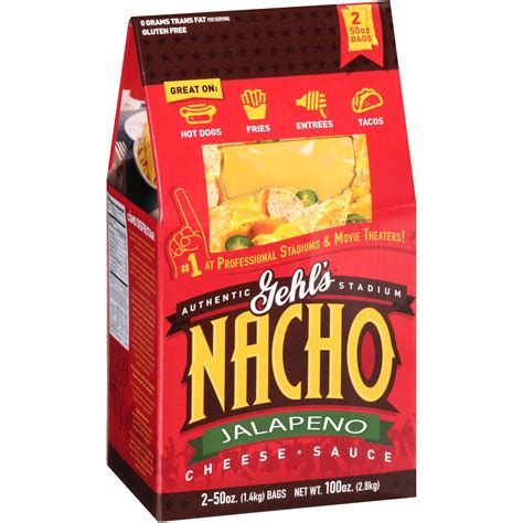 Gehls Authentic Stadium Jalapeno Nacho Cheese Sauce 2 Bags 50 Ounces