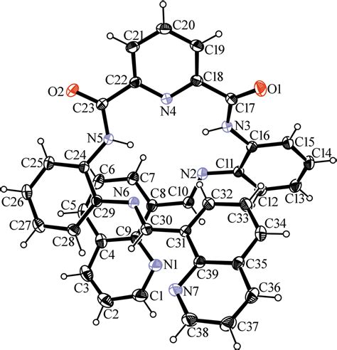 Crystal Structure Of N 2 N 6 Bis 2 E Quinolin 8 Ylmethylene Amino