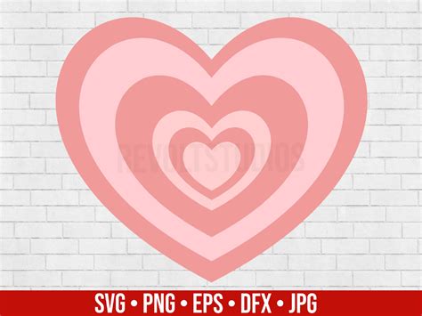 Y2k Heart Svg Instant Download Aesthetic Layered Heart Etsy Canada