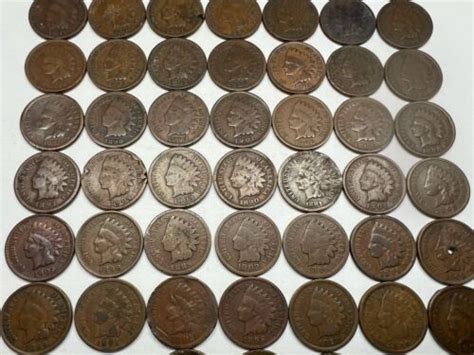 Lot Of Indian Head Pennies S S Mixed Dates Estate