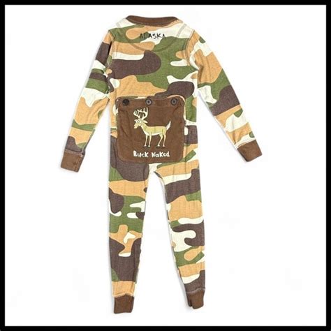 Lazy One Pajamas Lazy One Buck Naked Camo Deer Flapjack Long Johns