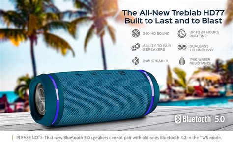 Amazon Treblab HD77 Blue Premium Bluetooth Portable Speaker 360