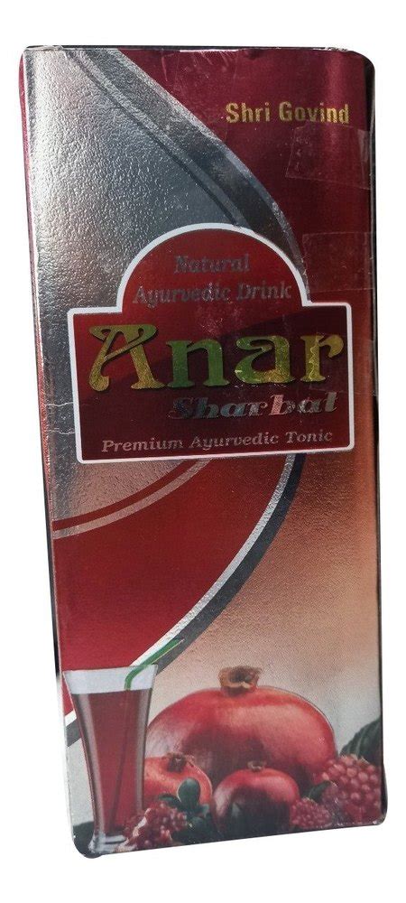 Liquid Anar Sharbat Premium Ayurvedic Tonic Packaging Type Box