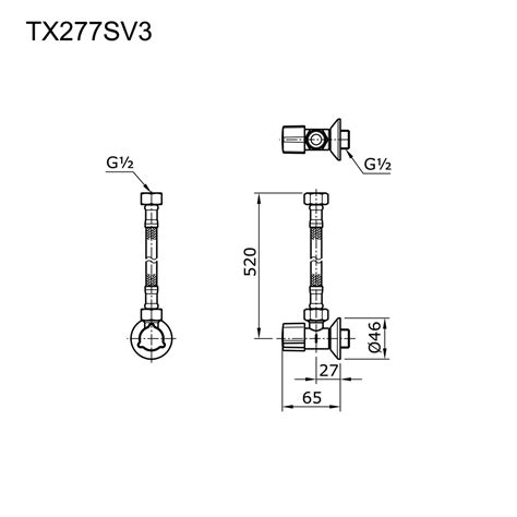 Supplementary Parts Stop Valve With Flexible Hose Tx Sv