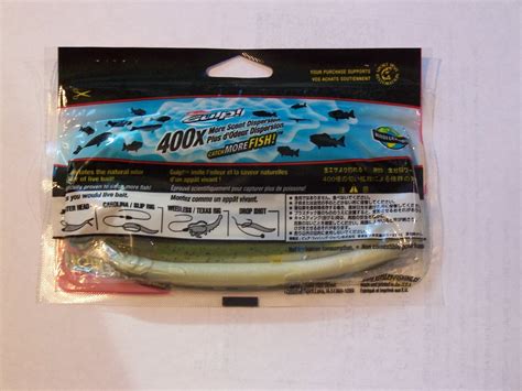 Berkley Gulp 5in Sinking Minnow Green Pumpkin Pearl Bass Fishing Lure