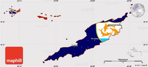 Flag Simple Map of Anguilla