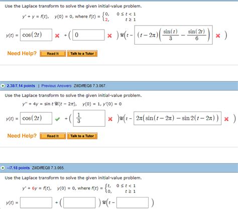 Solved Use The Laplace Transform To Solve The Given Chegg