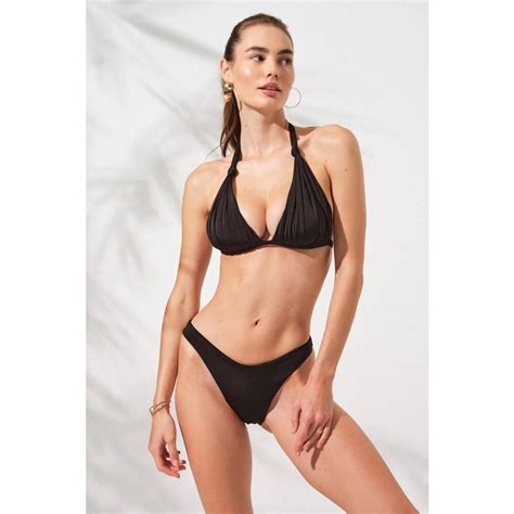 Pierre Cardin Dudi Kaplı Üçgen Bikini Siyah 231224 Fiyatı