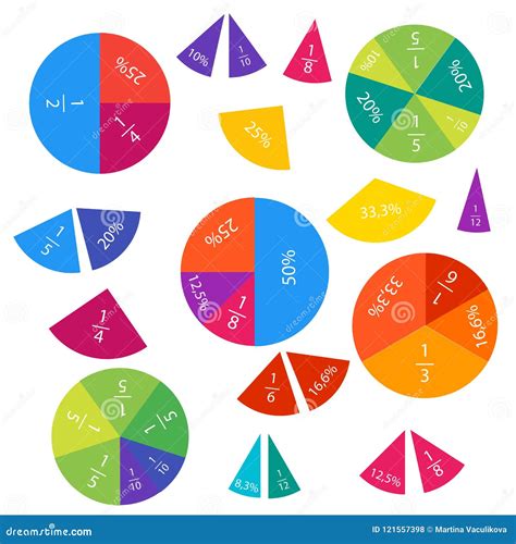 Mathematical Fractions And Percentages Stock Vector Illustration Of