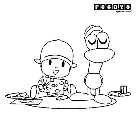 Dibujo de Pocoyó y Pato para Colorear Dibujos net