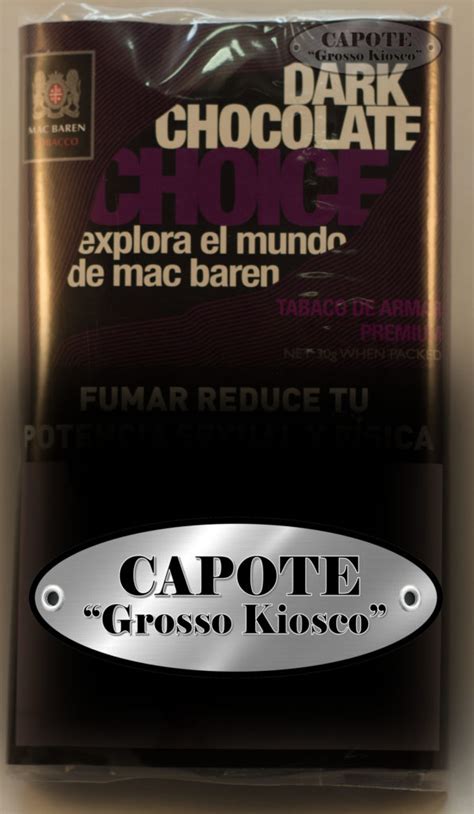 Mac Baren Choice Dark Chocolate Dinamarca 30g Capote Grosso Kiosco