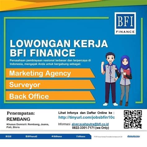 Tiga Lowongan Kerja PT BFI Finance Indonesia Cabang Rembang