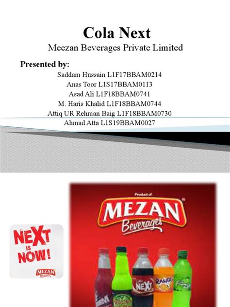 Cola Next Meezan Beverages Private Limited Pdf Marketing Brand