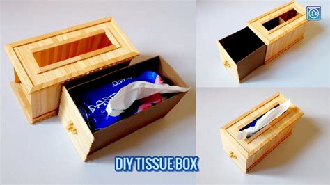 Diy Tissue Box Popsicles Sticks Cara Membuat Kotak Tisu Dari Stik Es