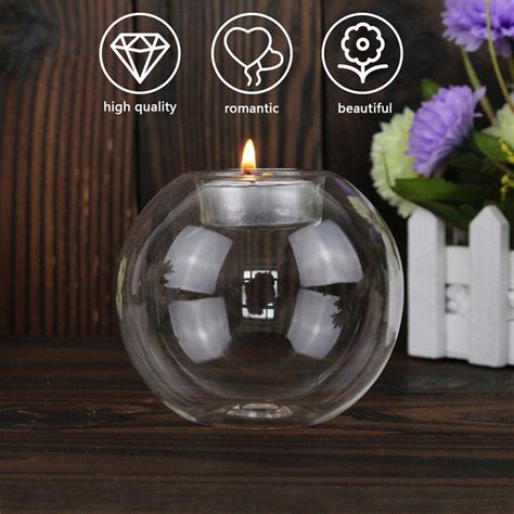 Buy Ssr 8 10 12cm Clear Round Hollow Heat Resistant Glass Candle Holder Candlestick Mode At