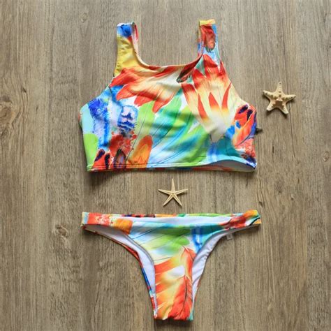 Melphieer Sexy Bikini Brazilian Bikini 2018 Swimwear Women Crop