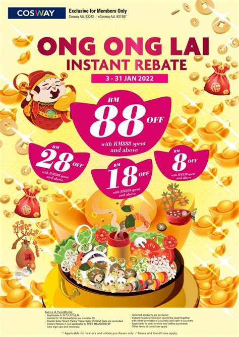 Cosway Chinese New Year Instant Rebate Promotion 3 January 2022 31 January 2022