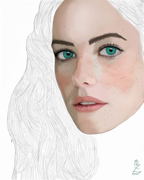 Kaya Scodelario Portrait Sketch 2 By Oz Galeano By Oz Galeano On Dribbble