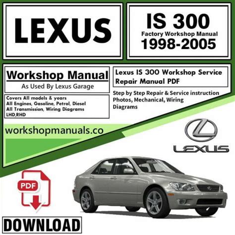 Lexus IS 300 manual for Sale and Download – Workshop Repair Manuals ...