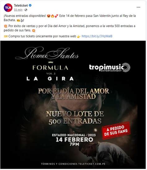 Romeo Santos Concierto En Lima Habilitan M S Entradas Para El